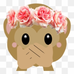 Flower Crown Emoji Png 4 Image - Monkey With