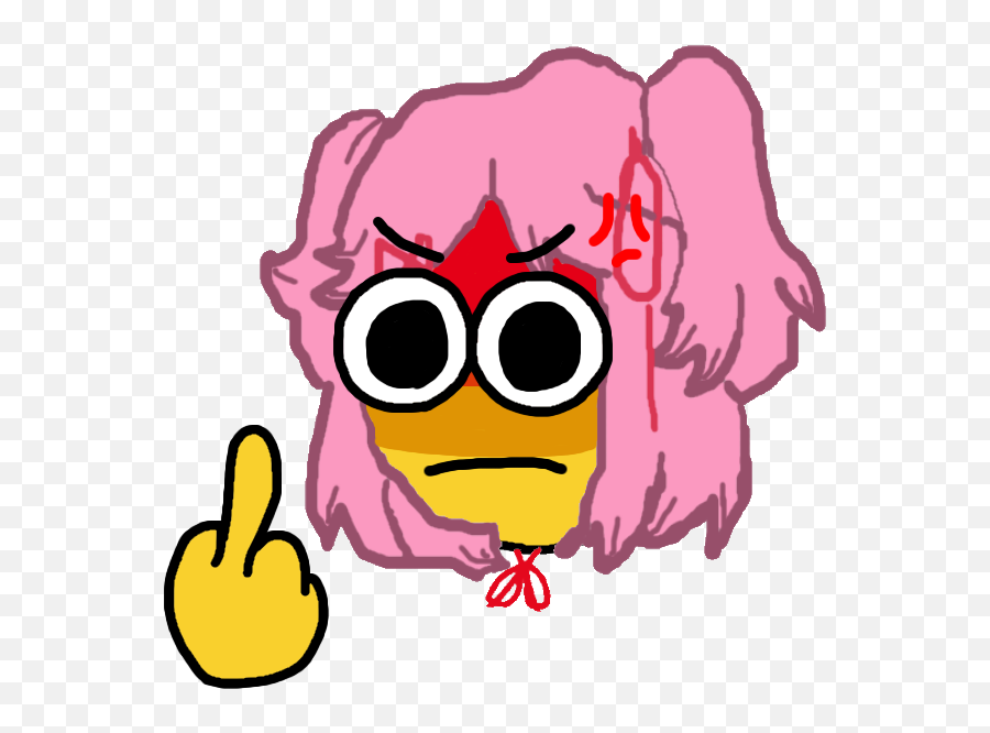 Middle Finger Natsuki Emoji Manga Is Literature You - Cool Natsuki Emoji,Finger Point Emoji