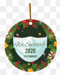 2020 Pandemic Christmas Ornaments - I Survived Emoji
