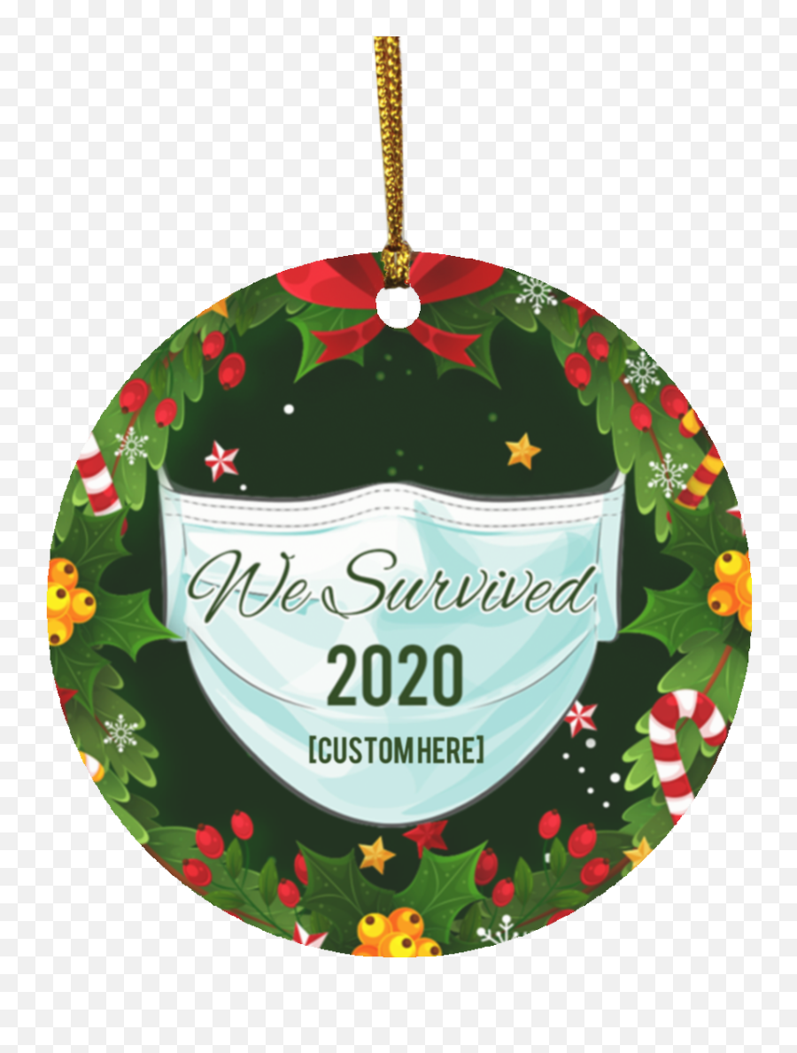 2020 Pandemic Christmas Ornaments - Christmas Ornaments 2020 I Survived Emoji,Emoji Christmas Ornaments