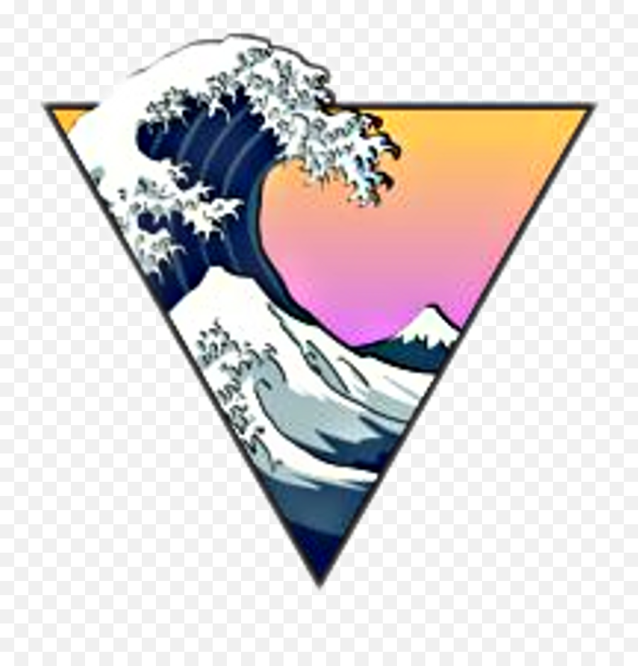 Asthetic Sticker Hipster Astheticvibes - Great Wave Aesthetic Sticker Emoji,Ocean Wave Emoji