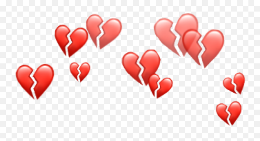 Download Heart Hearts Emoji Emojis Crown Red Tumblr - Broken Heart Emoji Transparent,Aesthetic Emojis