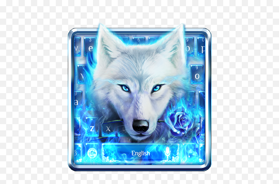 Blue Fire Wolf Keyboard Theme - Anime Blue Flame Wolf Emoji,Wolf Emojis
