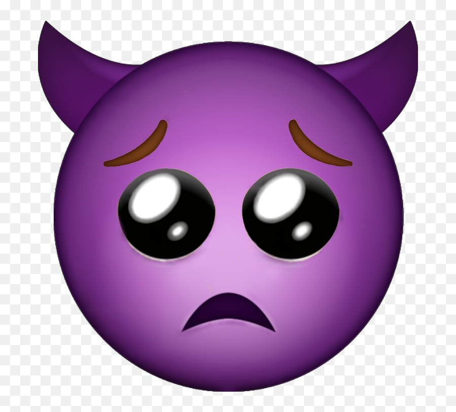 Emoji Sad Devil Purple Aesthetic - Cartoon,Purple Emoji Devil