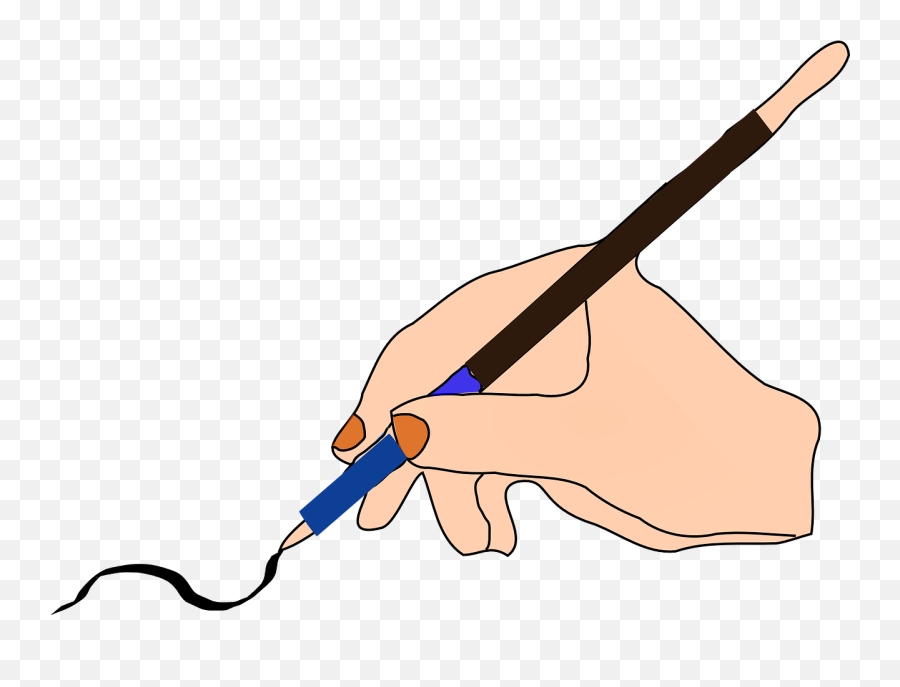 Pen Ink Hand Hold Writing - Write Clip Art Emoji,Ink Pen Emoji