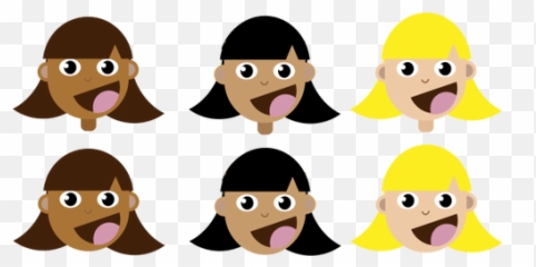 Girls With Opened Mouth - Brown Hair Blond Hair Clipart Emoji,Egg Emoji