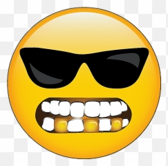 Smiley Hiphop Grillz - Smiley Face With Grillz Emoji,Hip Hop Emojis
