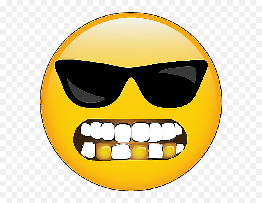 Smiley Hiphop Grillz - Smiley Face With Grillz Emoji,Hip Hop Emojis