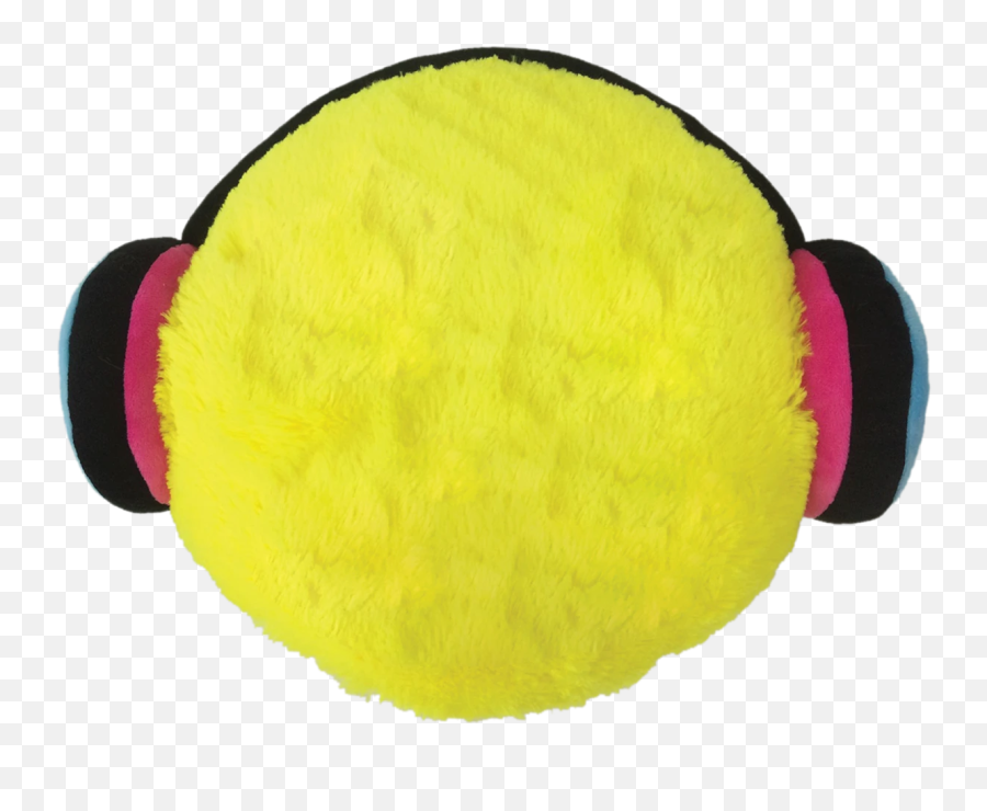 Iscream Headphones Emoji Furry Embroidered Plush Pillow - Plush,Face Slap Emoji