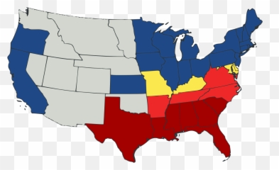 Us Secession Map 1861 - Usa Civil War Emoji