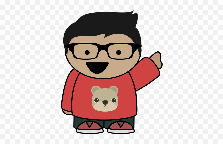 Pointing Boy With Glasses - Kids With Glasses Clip Art Emoji,Reading Glasses Emoji