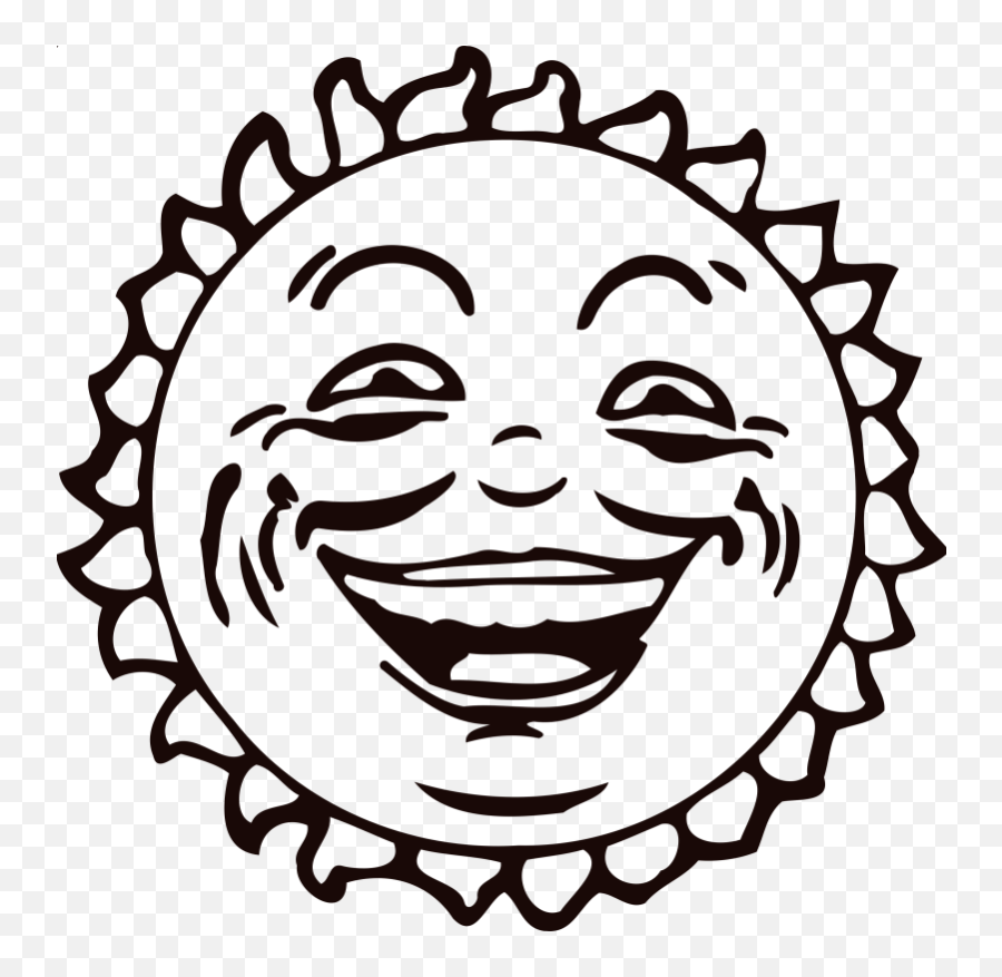 1983 - Sun With Face Transparent Emoji,Copyable Emoji Art