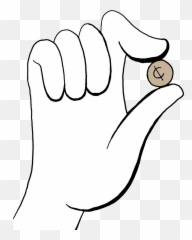 Free 50 Cents Cliparts Download - Cartoon Hand Holding Penny Emoji