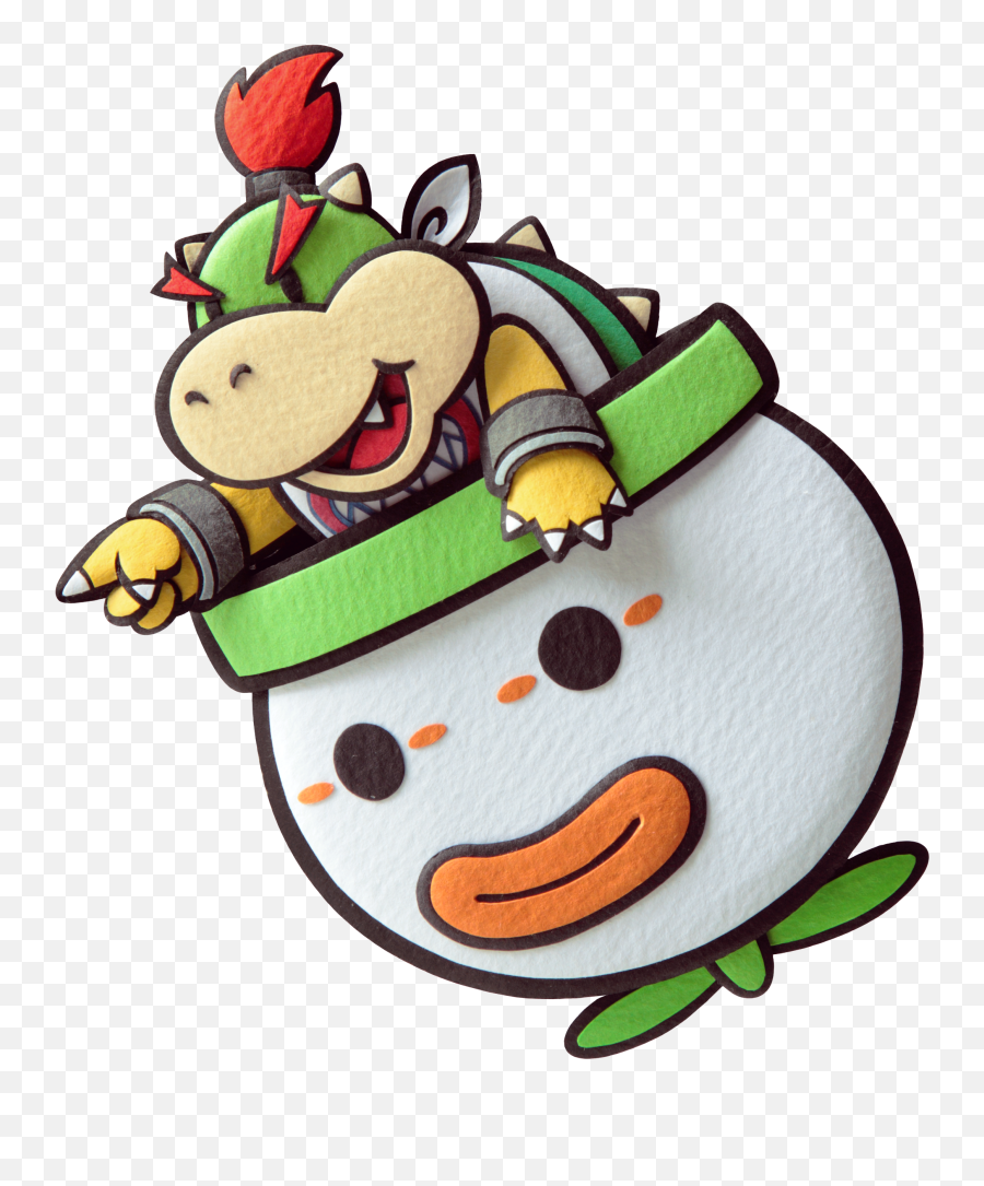 Paper Mario Sticker Star Transparent - Paper Mario Color Splash Bowser Jr Emoji,Bowser Emoji