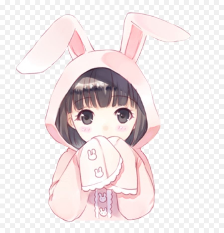Rabbit Bunny Pink Anime Girl Kawaii - Cute Anime Girl Drawings Emoji,Bunny Girls Emoji