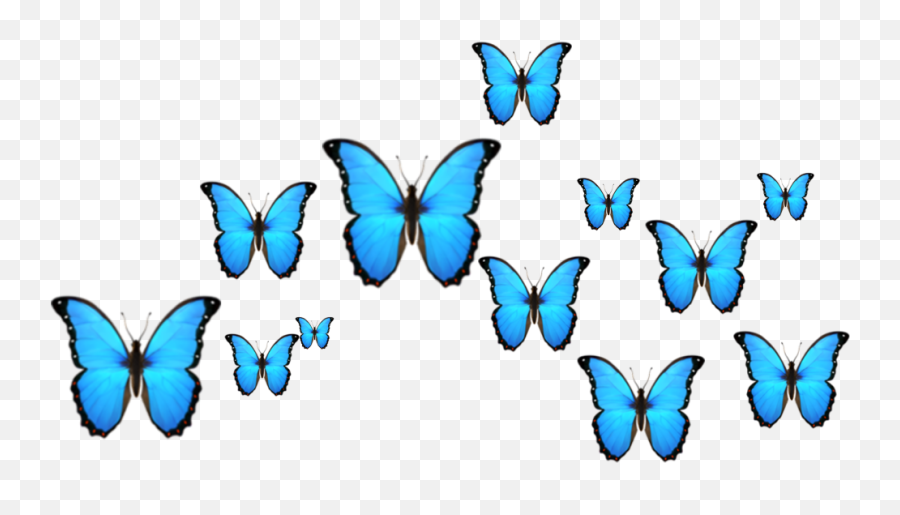 Crown Butterfly Borboleta Emoji Dudahmt Tumblr - Borboletas Png,Blue Butterfly Emoji