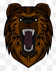 Bear Face with Bared Fangs clipart Free download - Roar Emoji