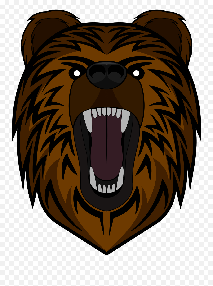 Bear Face With Bared Fangs Clipart Free Download - Roar Emoji,Bear Face Emoticon