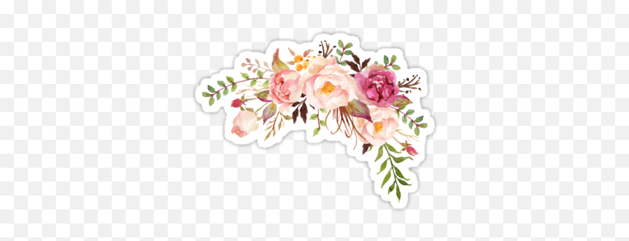 Romantic Watercolor Flower Bouquet - Sticker Flower Emoji,Car Grandma Flower Emoji