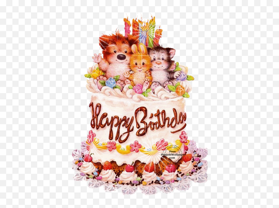 Animated Happy Birthday Cake - Happy Birthday Gif Messages Emoji,Birthday Emoticons For Facebook
