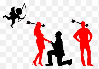 April Fools Love Relationship Cupid Prank - Man On One Knee Silhouette Emoji