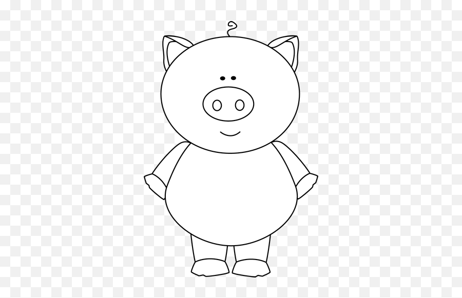 Transparent Black And White Png Files - Three Little Pig Outline Emoji,Cute Pig Emoji
