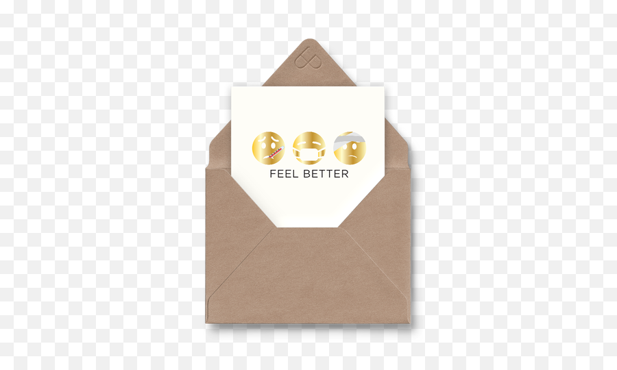 Foiled Emoji Feel Better - Badge,Vertical Envelope Emoji
