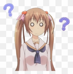 anime girl confused png - Confused Looking Anime Girls With Png Emoji
