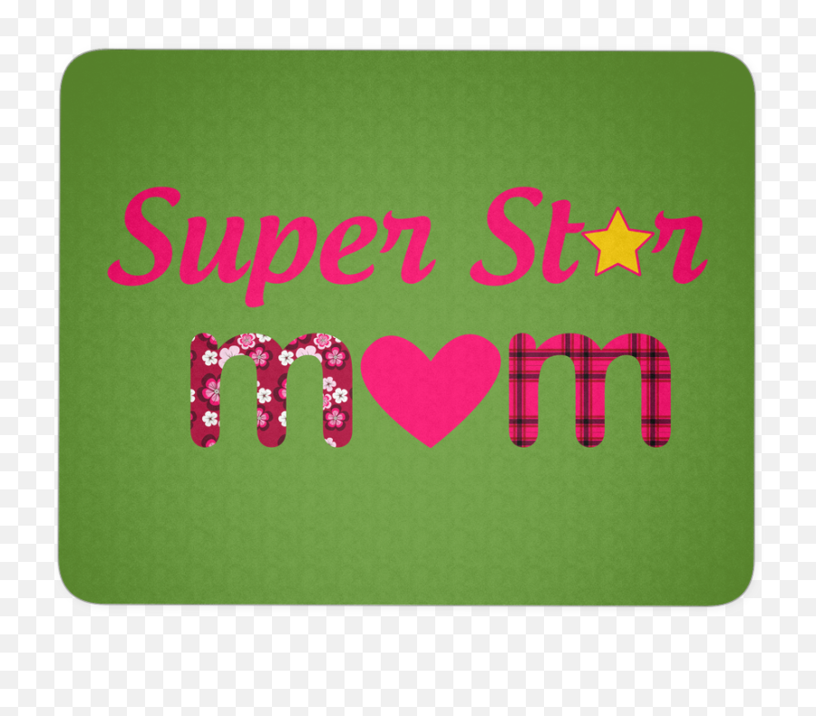 Super Star Mom Mouse Pad Computer - Heart Emoji,Superstar Emoji