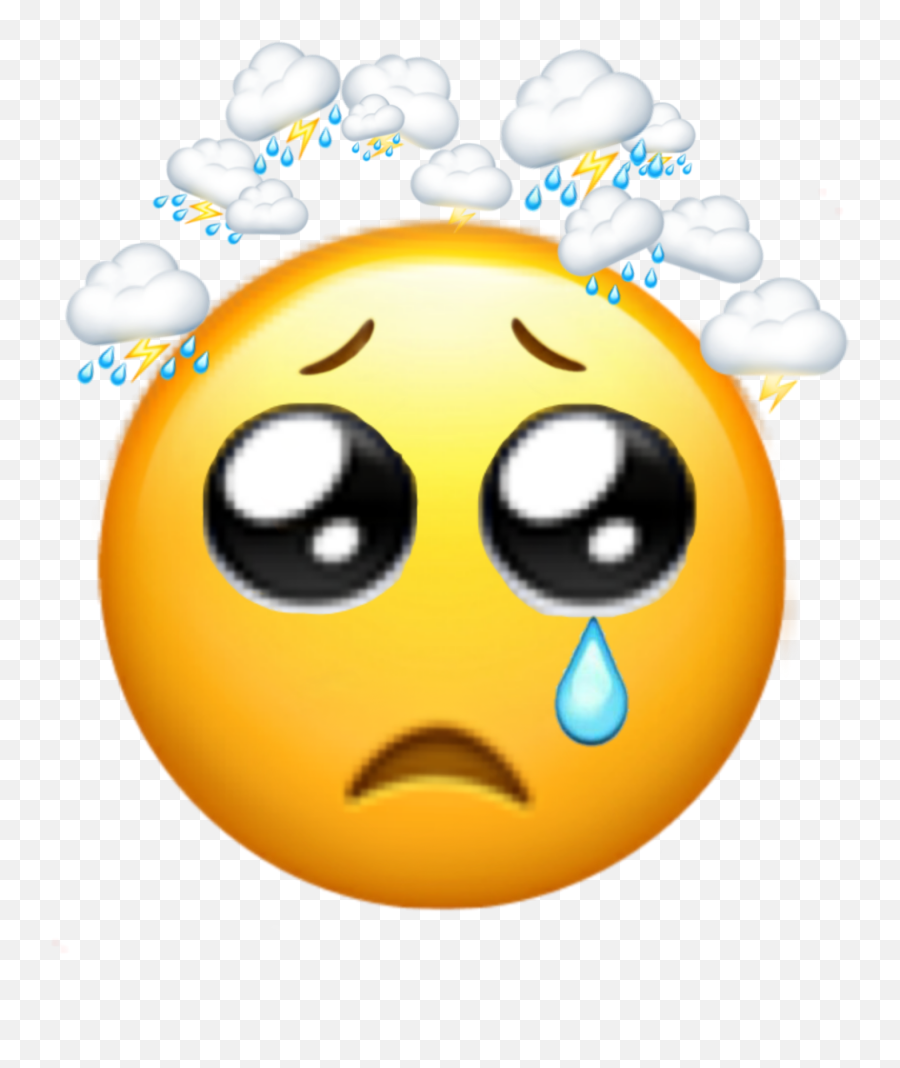 Sad Sadness Tristeza Sticker By Reginalamas - Smiley Emoji,Make It Rain Emoji Text