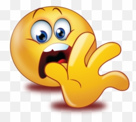 Frightened Scared Face With Stop Hand Emoji - Love You Smiley