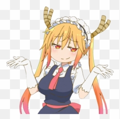 Shrug - Dragon Maid Tohru Smug Emoji,Shrug Emoji