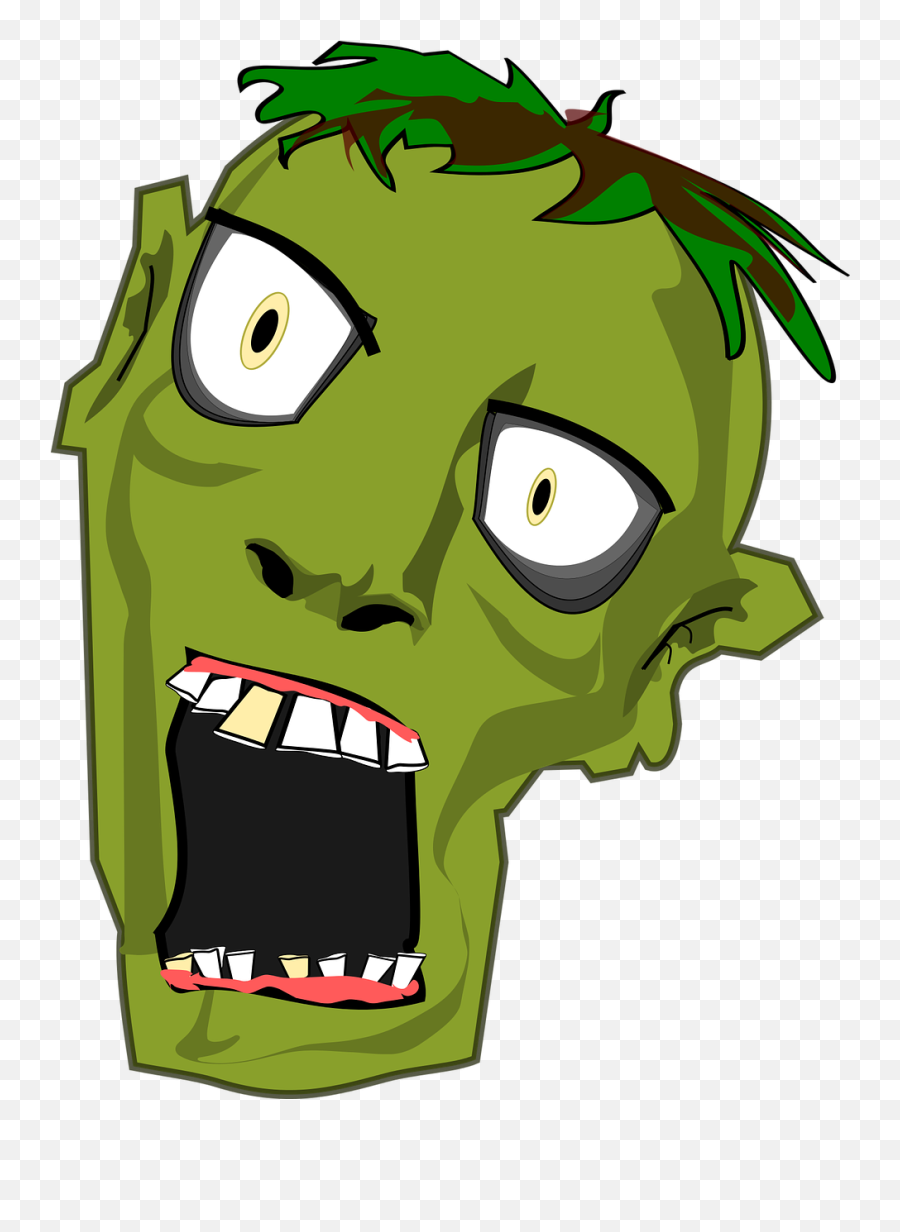 Zombie Head Horror Halloween Free Vector Graphics - Zombie Head Clip Art Emoji,Ghost Emoji