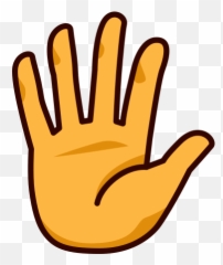 Raised Hand With Part Between Middle And Ring Fingers Emoji - Open