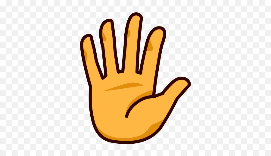 Raised Hand With Part Between Middle And Ring Fingers Emoji - Emoji Open Hand,Hand Emoji