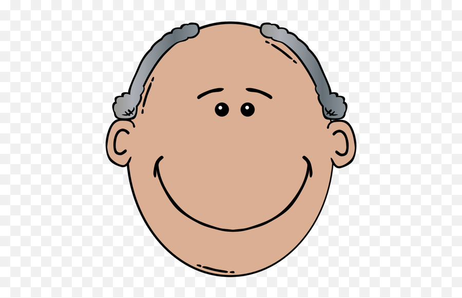 Vector Drawing Of Front Of Funny Male - Old Man Face Clip Art Emoji,Old Man Boy Ghost Emoji