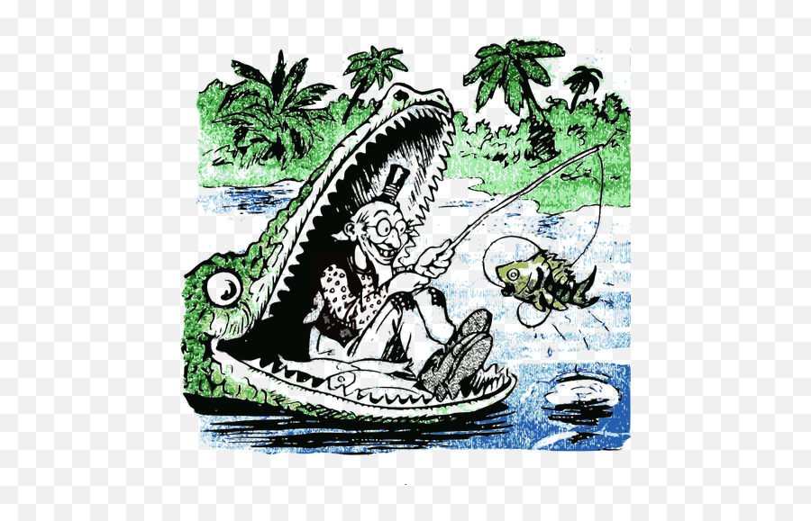 Wdkowanie W Ustach Gators - Clip Art Alligator Boat Emoji,Fishing Emoji