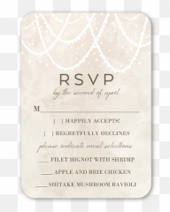 Draping Lights Wedding Rsvp Cards - Document Emoji,Ravioli Emoji
