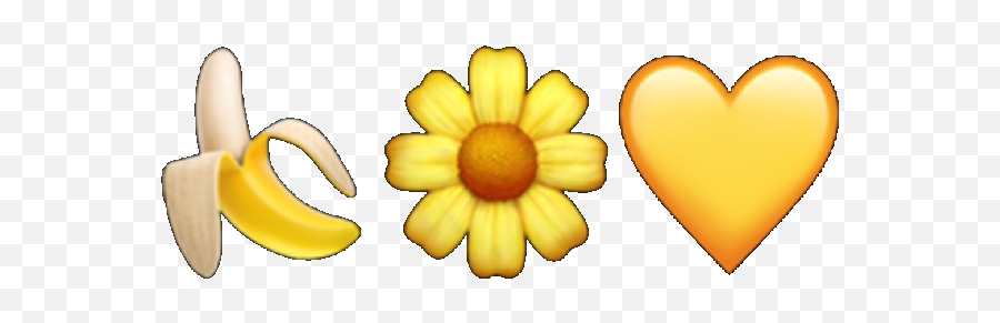 Yellow Emoji Tumblr Aesthetic Flower Banana Heart Freet - Yellow Emojis Aesthetic Png,Banana Emoji