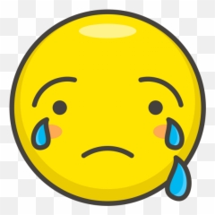 Crying Face Emoji Clipart - Sad Transparent Smiley