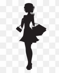 Transparent Woman Shopping Clipart - Shopping Girl Silhouette Png Emoji,Female Shrug Emoji