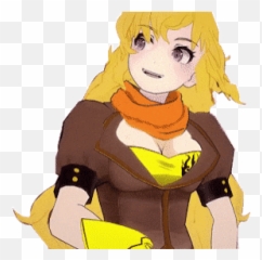 Top Golden Hair Stickers For Android Ios - Yang Rwby Gif Transparent Emoji,Finger Guns Emoji