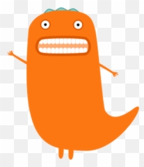 Orange Monster Vector Illustration - Clip Art Emoji
