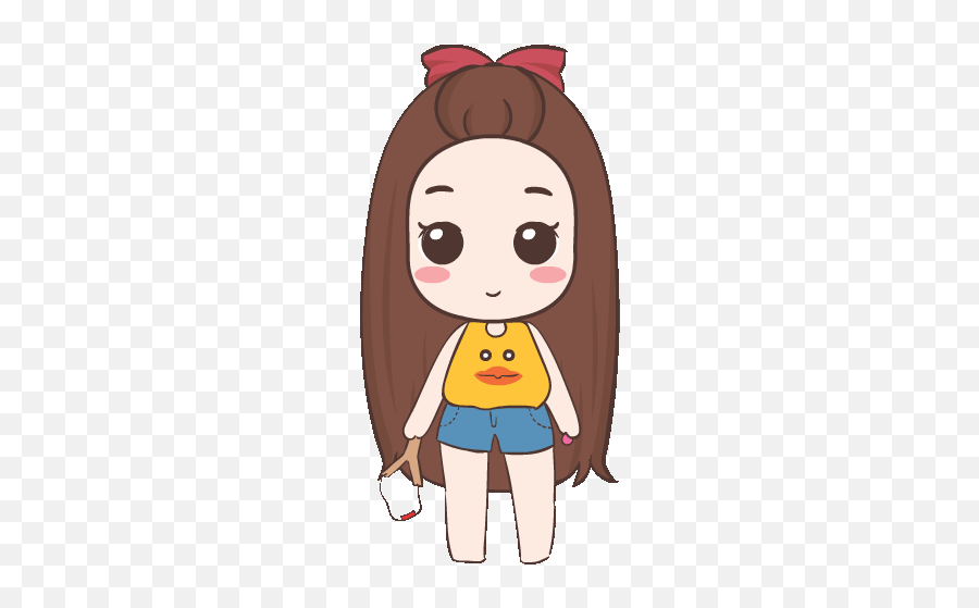 Cute Cartoon Pictures Cute Gif - Cute Character Girl Gif Emoji,Woman And Pig Emoji