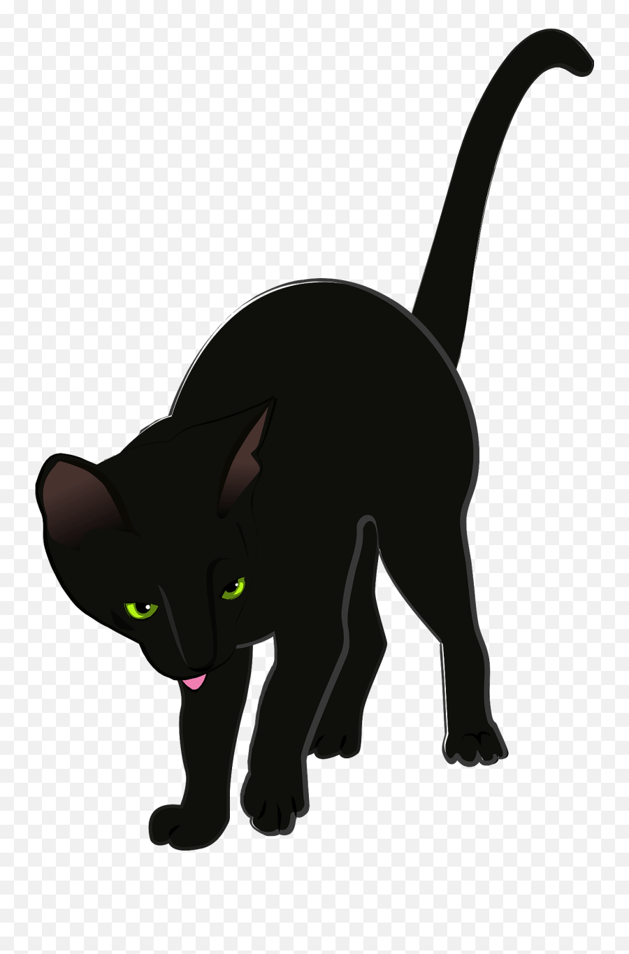 Black Cat Clipart - Vector Animals Png Emoji,Black Cat Emoji