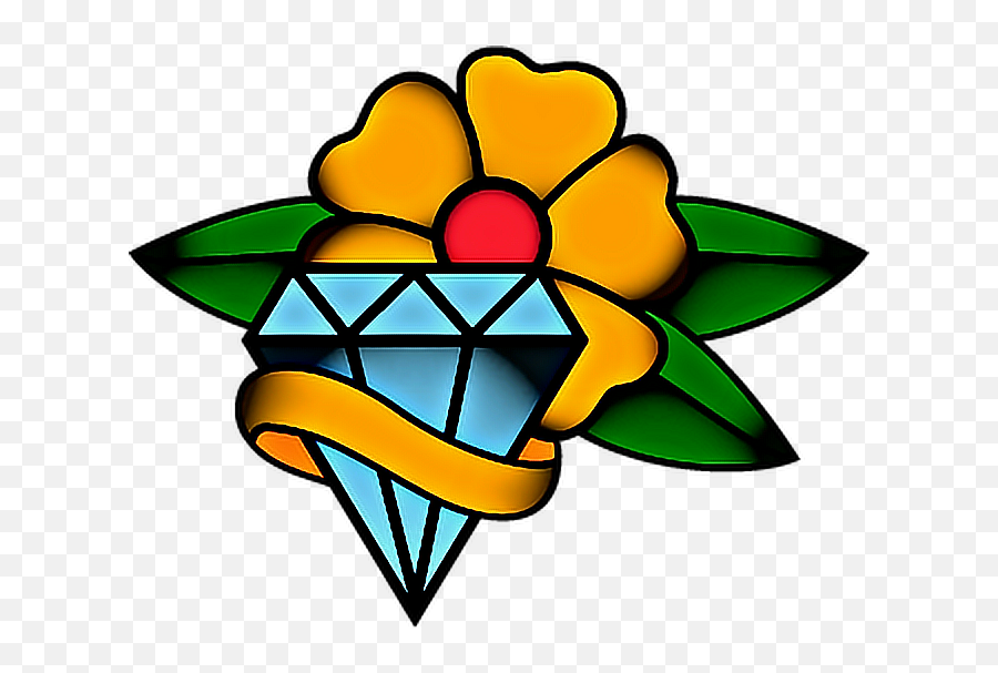 Tattoo Diamond Gem Jewel Flower Sticker - Clip Art Emoji,Jewel Emoji