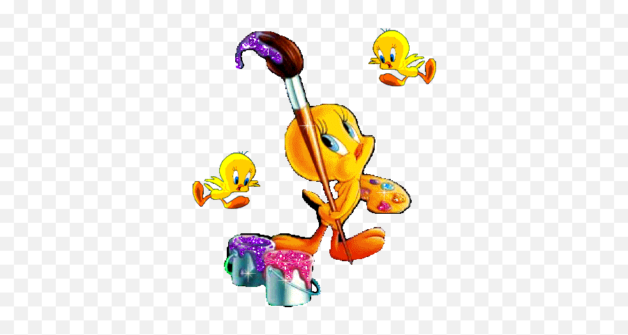 The Community For Graphics In - Tweety With Paint Brush Emoji,Titty Emoji