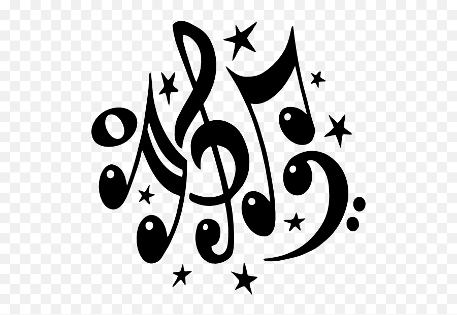 Music Notes With Stars Sticker - Band Clipart Emoji,Music Note Emoji