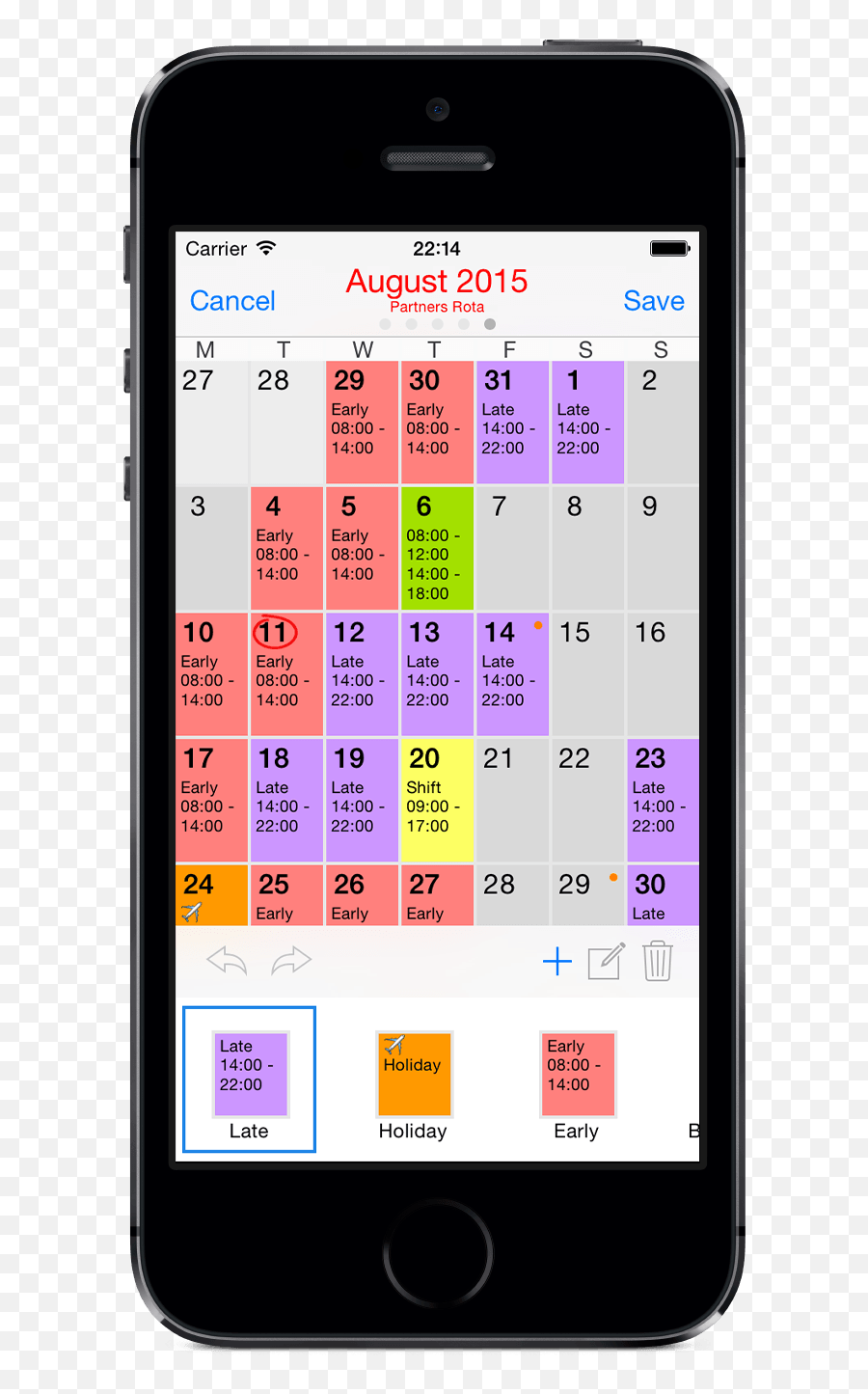 Rota Calendar Work Shift Manager Ios App Developer Blog - Smartphone Emoji,Ios6 Emoji