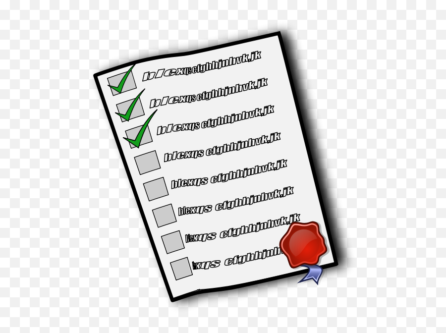 Vector Image Of Check List With Seal - Check List Emoji,Question Mark In A Box Emoji